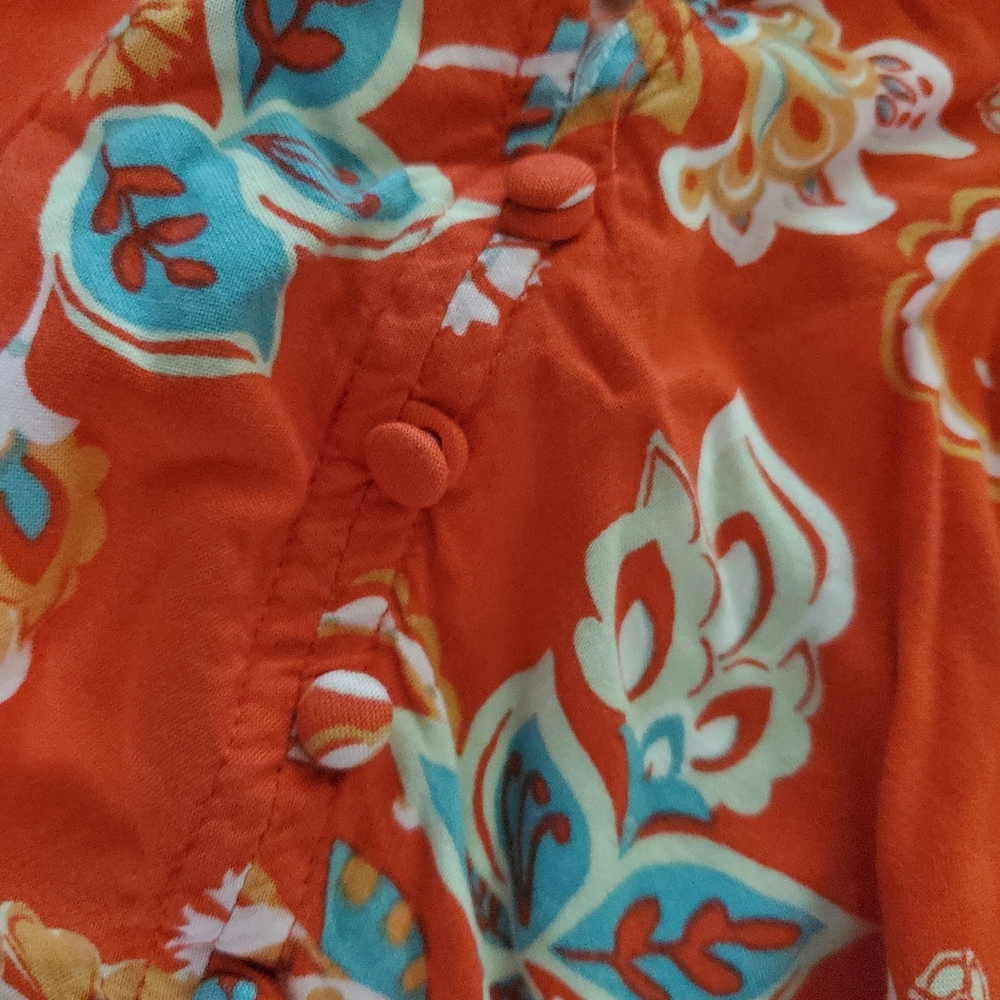 Croft &Barrow orange Dress size Medium. Pass knee length 100% Rayon - Picture 5 of 5